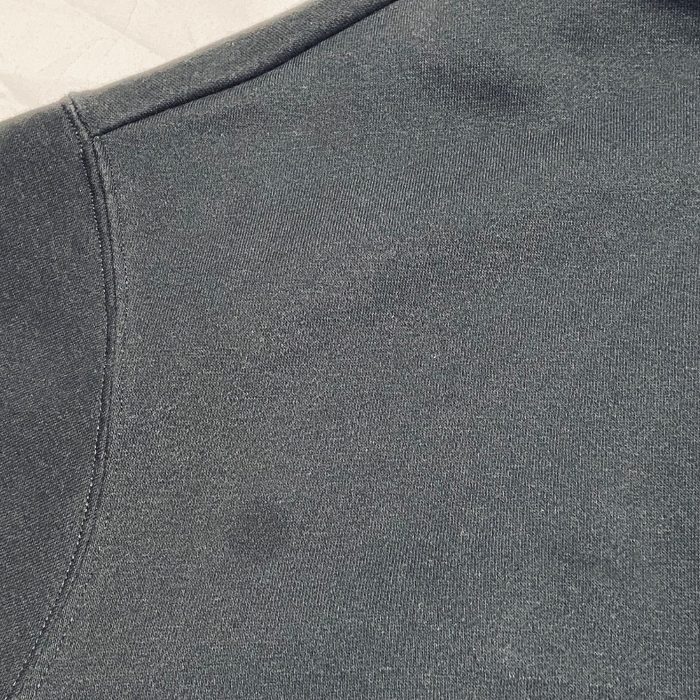 Nike Cropped 1/2 Zip Fleece Women's Large Black Logo Activewear Sweatshirt READ - Picture 10 of 12